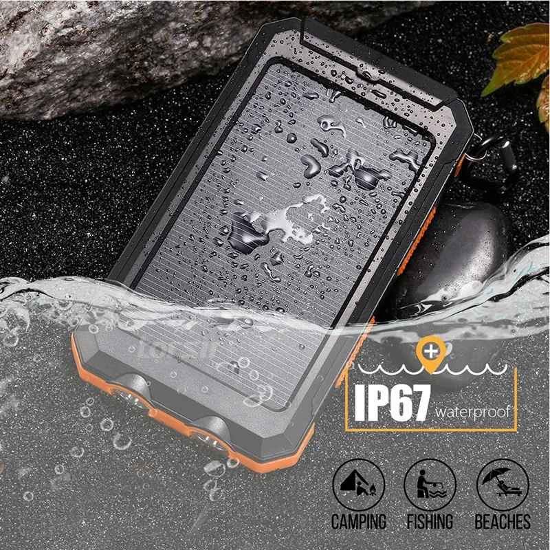 Waterproof Solar Power Bank 20 - Solar Emergency Charger recension och pris