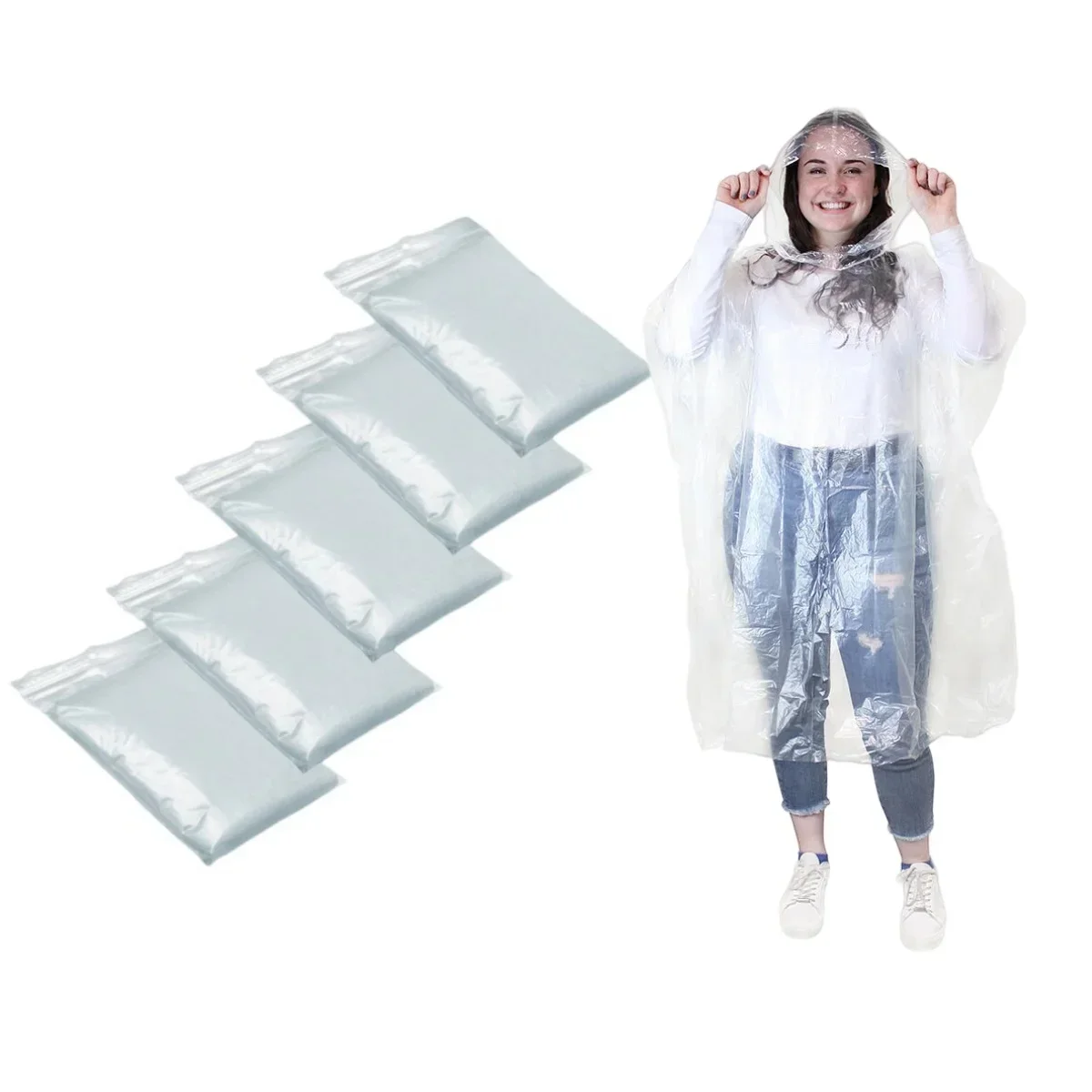5/10PCS Compact Disposable Rai - Emergency Poncho Rain recension och pris